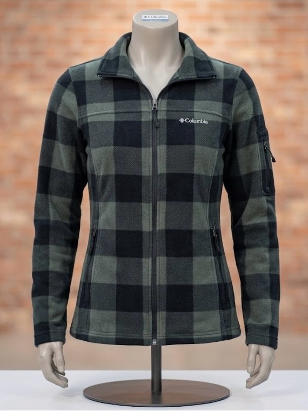 Columbia Women's black & gray Plaid Full-Zip Fleece Jacket SMALL